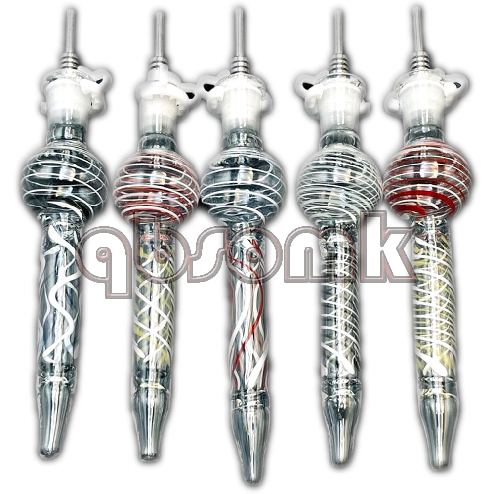 

QBsomk Hookahs 10mm titanium nail smoke Nectar Collector Colorful With Nector Glass Straigh Dab Tube Smoking Accessories Tips