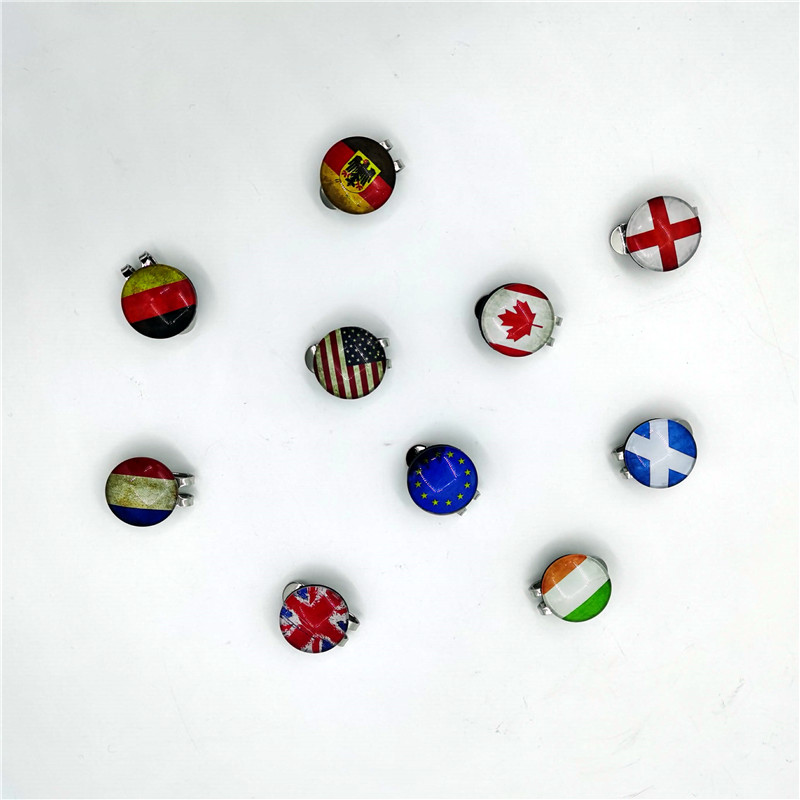 

National Flag Golf Ball Marker With Magnetic Hat Clip Country World Banner VARIOUS DESIGNS STYLE