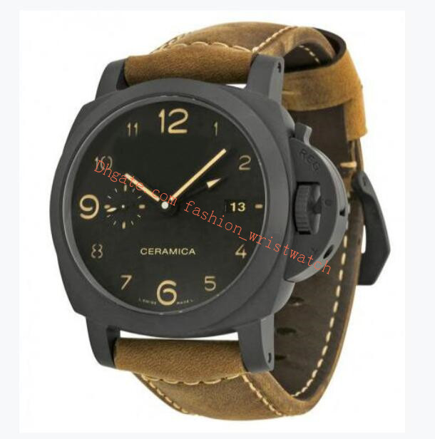 

Mens Watches 44mm Brown Strap Super 1950 P 441 Automatic Movement Ceramic Bezel Fashion Men Watch Factory With Original Box