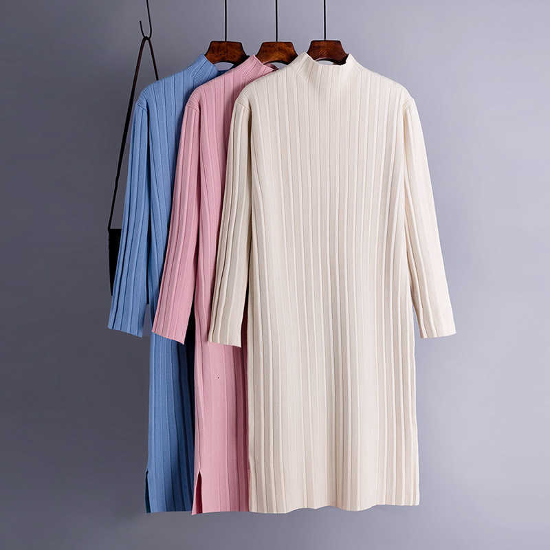 Casual Dresses Oversized Long Straight Women Maxi Autumn Winter Turtleneck Thick Warm Sweater es Pullover Robe D Ete Femme 3JQH-image-702400950