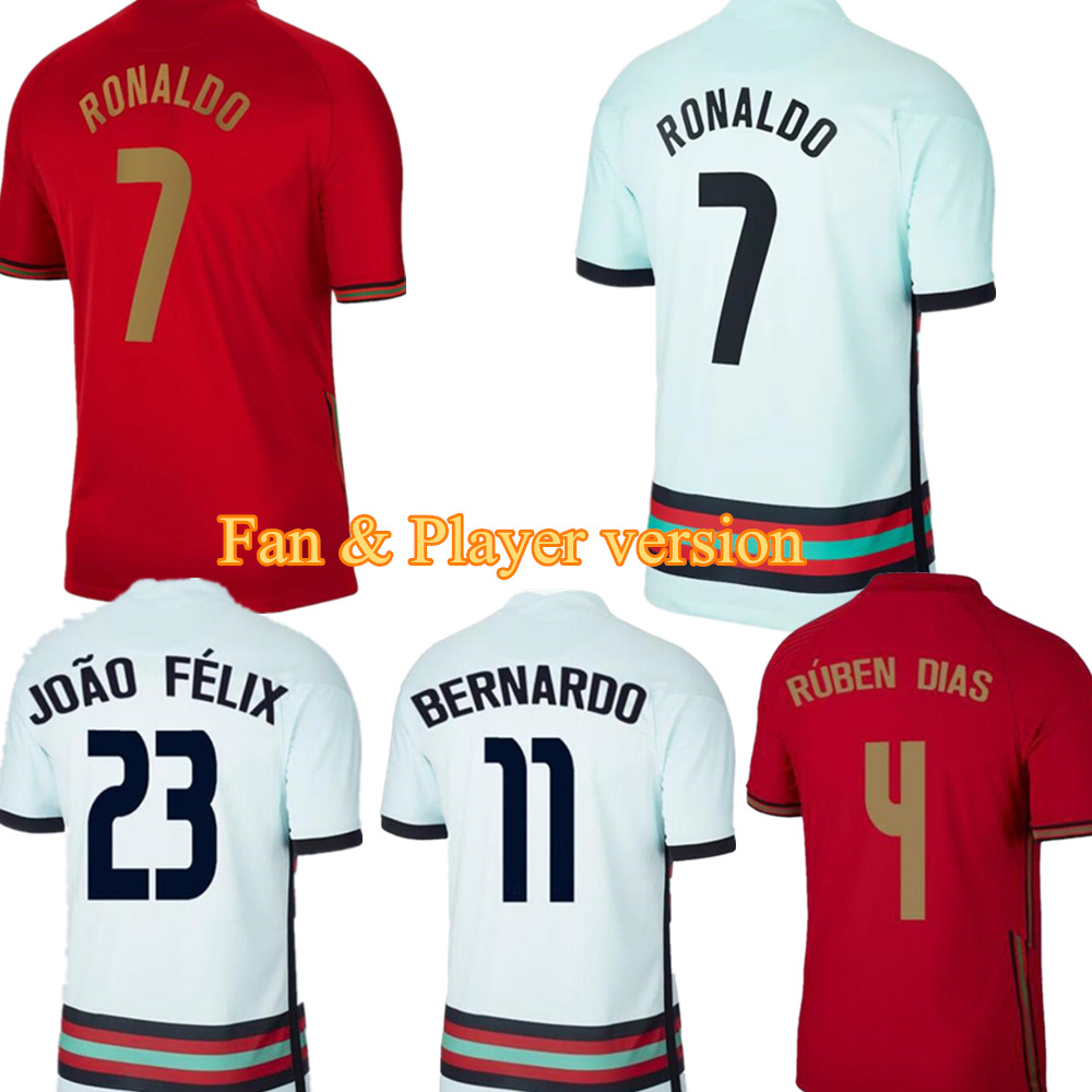 

21 JOÃO FÉLIX soccer jerseys Player version BRUNO FERNANDES DIAS NEVES BERNARDO 2021National Football shirt Kids kit uniform, Away player version