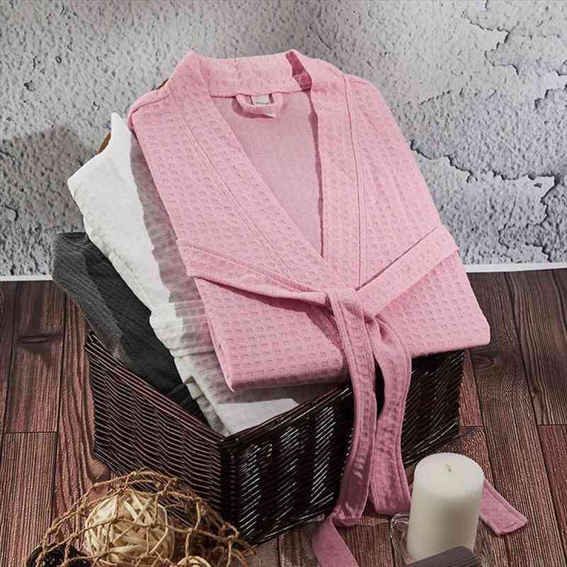 

Waffle Lovers Robe Kimono Bath Gown Nightgown Womens Sexy Nightgown Soft Home Dressing Gown Intimate Lingerie Loose Homewear, Black;red