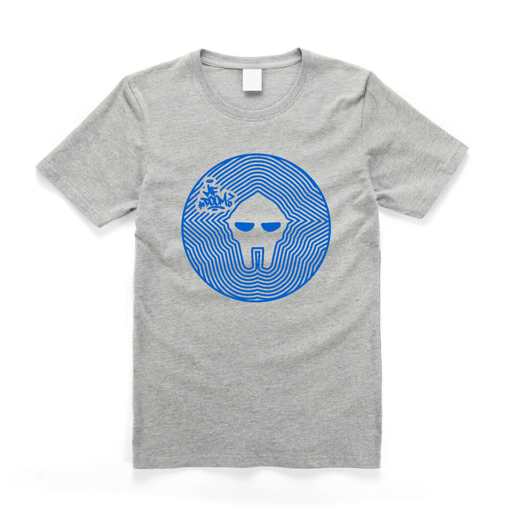 

MF Doom Mask Of Doom Hip Hop Icon T Shirt Grey - Blue Print, Mainly pictures