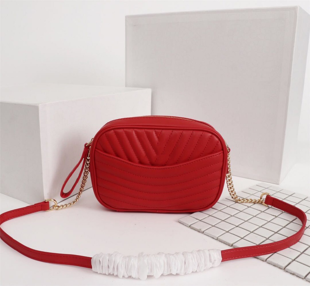 

Classic high quality Luxury designer Genuine Bag leather fashion lady Shoulder handbags Wallet Cosmetic camera Bags crossbody purses free ship, Red #53682