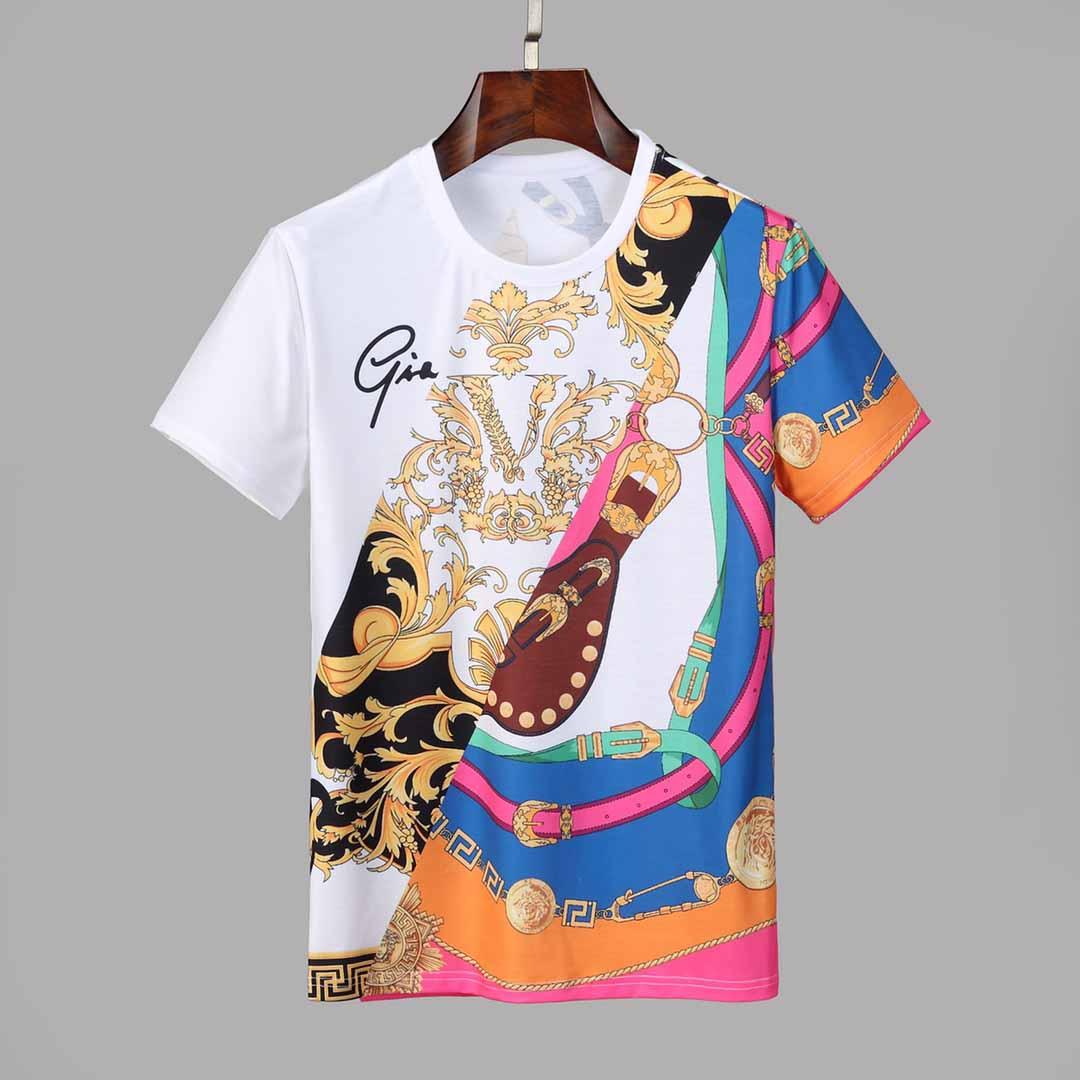 

Designer fashion t-shirt mens stylist T-shirt fashion mens women hip-hop loose oil painting style pure cotton lovers summer m-3xl, White;black