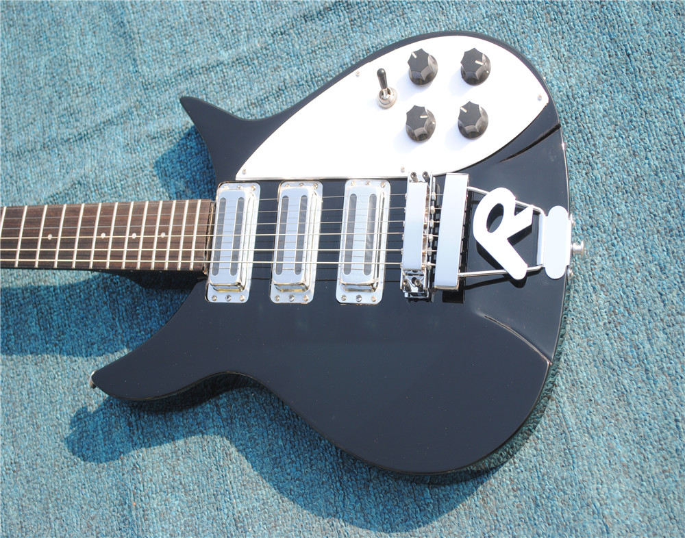 

High quality,Semi Hollow body Rick 360 Electric guitar 12 strings guitar 3 pickups in Classic black