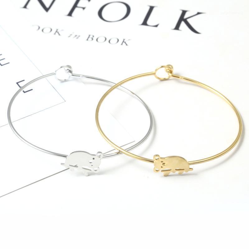 

Women's Stainless Steel Animal Bracelet Gold Silver Female Jewelry Accessories Simple Fashion Bangles Wholesale Bangle