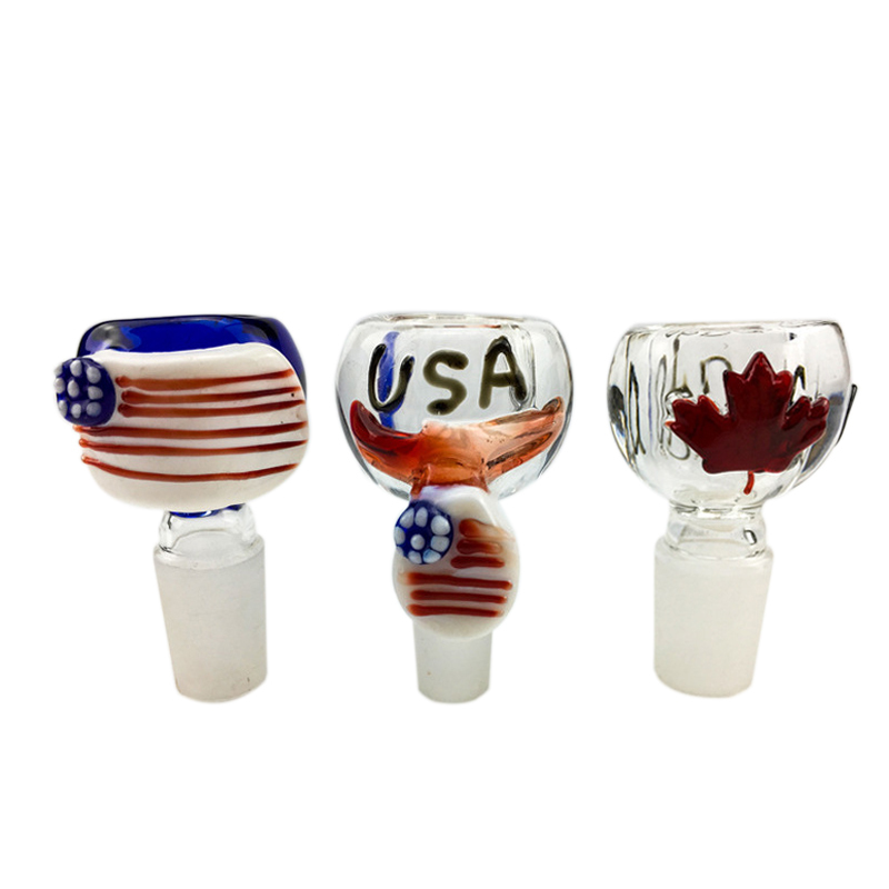 

Hookahs accessories Flag shape 14mm male glass bowl for glass bong