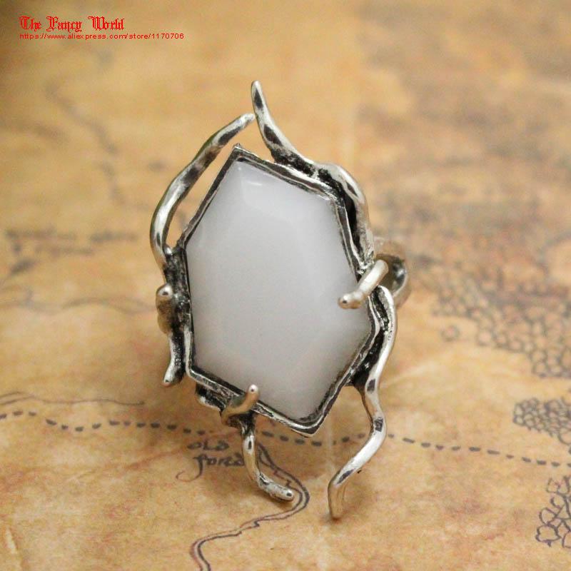 

Cluster Rings Hobbit Thranduil White Stone Ring Mirkwood Elf King LOTR Fan Gift