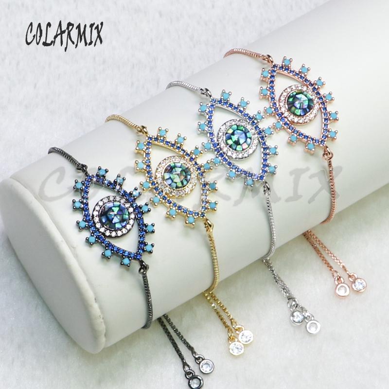 

Link, Chain Big Eyes Charms Bracelet Mix Color Metal Jewelry Shape Gift For Lady 5135