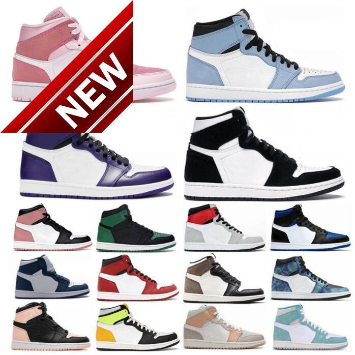 

20Hight Cut Jumpman 1 Basketball Shoes Retro barb high top union NUC Jorden 1s ow joint Chicago North Carolina blue obsidian shadow gray, Colour 26