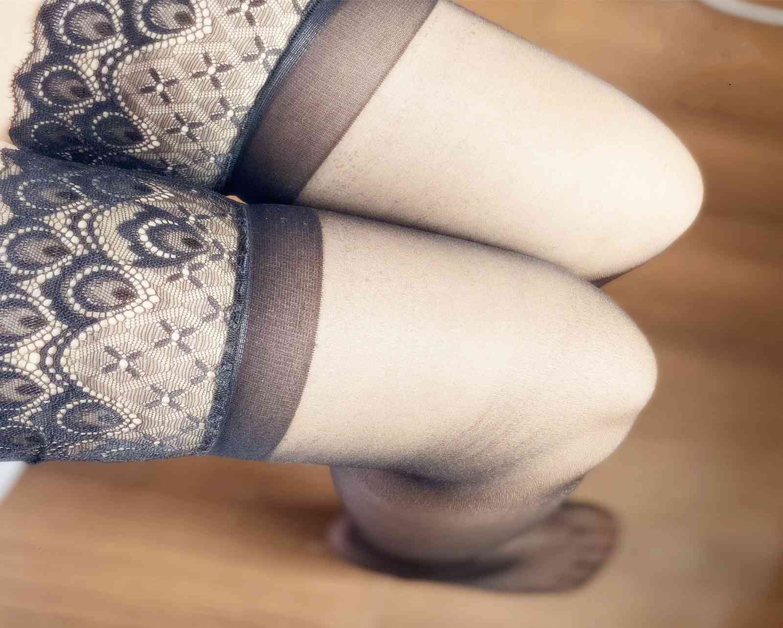 "satin Naturally Silky" Secret and Charming Choice Sexy 3d Lace Anti-skid Sile High Tube Silk Stockings-image-724280730