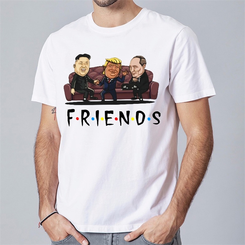 

Summer Trump Funny T shirt Men Friends Print Short Sleeved Casual Fashion Graphic T Shirts Men Streetwear Plus Size Top Tees 210319, White