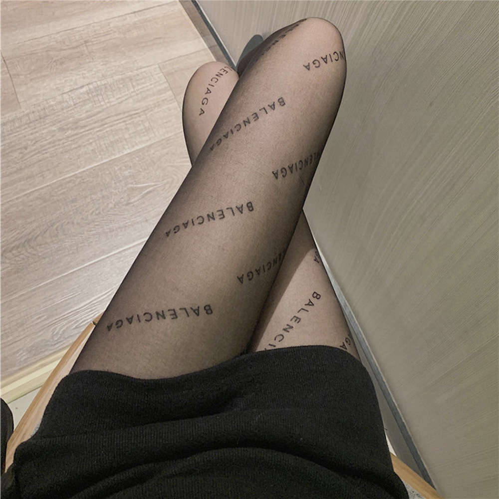 

Letter women's spring summer autumn thin sexy meat velvet four way arbitrary cut net red stockings women, Black;white