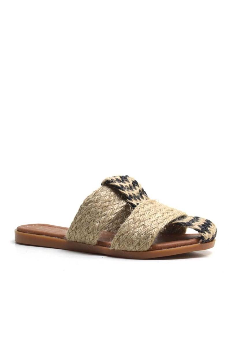 

Sandals Black Detailed Woman Straw Slippers, As pic