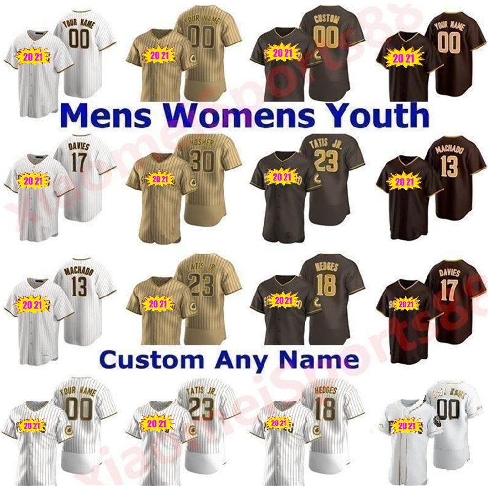 

2021 San Diego Men Women youth kids 23 Fernando Tatis Jr Jerseys Manny Machado Padres Tony Gwynn Eric Hosmer Brown Is Back jersey, Blue;black