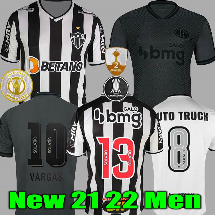 

Atletico Mineiro soccer jerseys 21/22 VARGAS M.ZARACHO SASHA football jersey GUGA KENO I.RABELLO D.TARDELLI uniforms Short sleeves quick-dry, Black;yellow