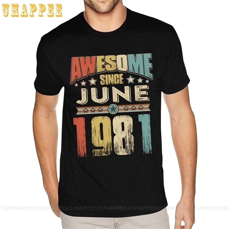 

Sport Awesome Since June 1981 Tee Shirts Mens Design Your Own Short Sleeved White O-neck T 210716, No printing