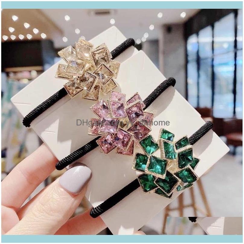 

Jewelry Jewelryfashion Elegant Elastic Hair Band Rhinestone Crystal Flower Head Rope Tie Headband Aessories For Women Girls Clips & Barrette