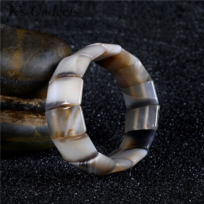 

Beaded, Strands Fine Square Striped Agates Natural Stone Bracelets Bangles For Women Beads Beaded Bracelet Charms Yoga Accessories, Black