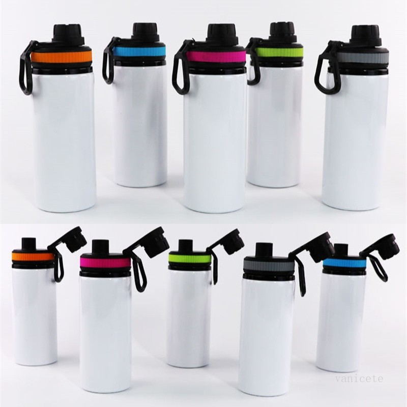 

2021 Sublimation Aluminum Blanks Water Bottles 600ML Heat Resistant Kettle Sports color Cover Cups With Handle Sea Shipping T9I001162