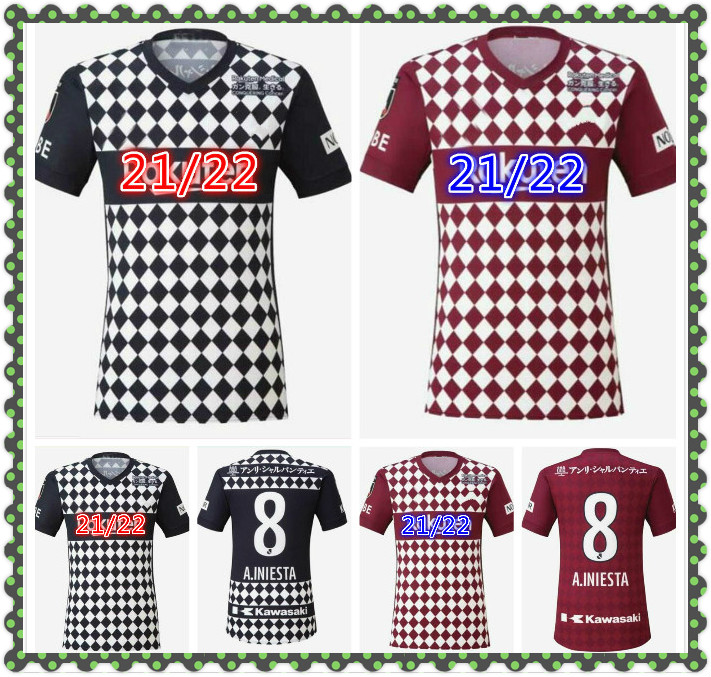 

2021 2022 Vissel Soccer Jerseys 21 22 J1 League #8 A.INIESTA OGAWA DOUGLAS #16 FURUHASHI KYOGO Home Away Football Shirt, Blue