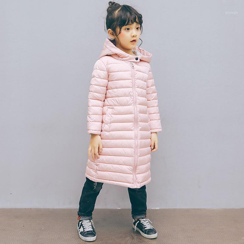 

Coat Fashion Children Winter Jacket Girl Boy Kids Warm Soft Collar Hooded Long Down Cotton Coats For 4 6 8 10 12 Years, Blue;gray