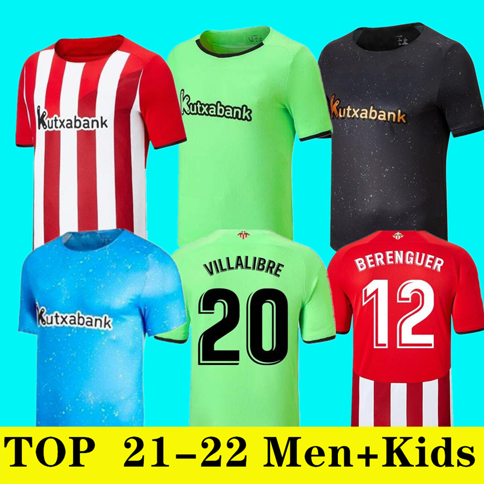 

21 22 Bilbao Soccer Jersey Athletic RAUL GARCIA BERENGUER WILLIAMS away green 2021 2022 VILLALIBRE MUNIAIN MARTINEZ YURI men + kids kit Camiseta de football shirt