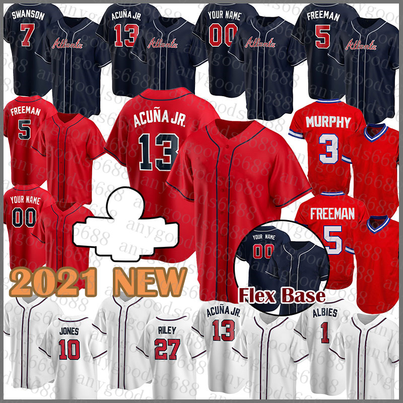 

Baseball Jersey Atlanta 2021 New Braves 13 Ronald Acuna Jr. Mens 5 Freddie Freeman Women 27 Austin Riley 10 Chipper Jones 7 Dansby Swanson 12 Jorge Soler 54 Max Fried, Mens jersey(yongshi)