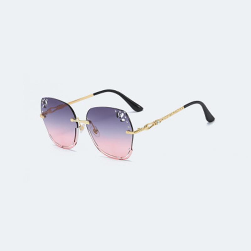 

Sunglasses 2021 Square Frameless Diamond Trim Gradient Color Trend Glasses