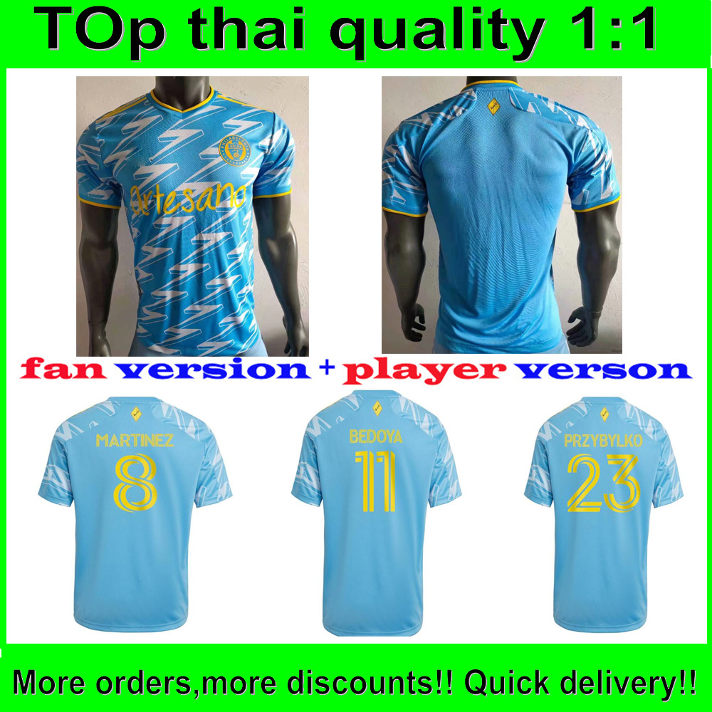 

Top thai Philadelphia Soccer Jerseys Union 21 22 MLS Bedoya Przybylko Uniform Mens home away Martinez Santos KIT Football fan and palyer version customized name, Away fan version