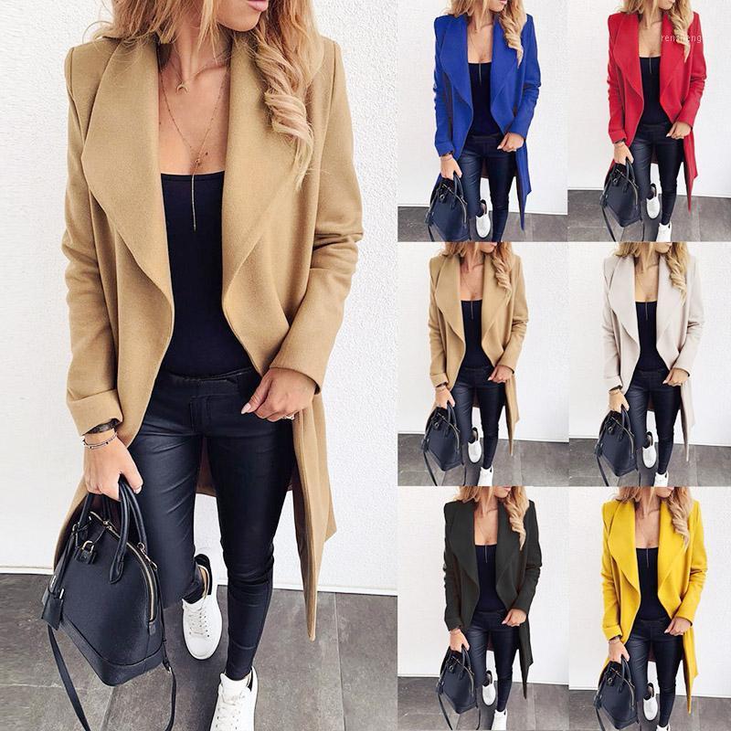 

Women' Wool & Blends Beige Jacket Woman Winter Coats Autumn Casual Slim Ladies Long Coat With Belt Thick Female Oversize Elegant Outwear, Black