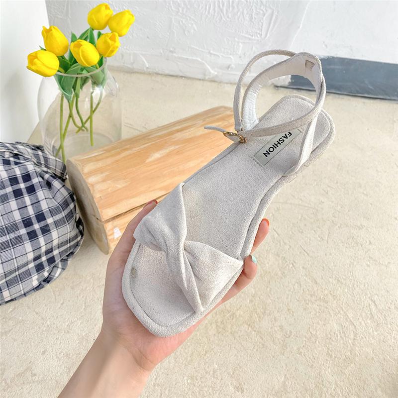 

Summer Gladiator Beach Sandals Ladies ROMAN Flip Flops Women's Shoes Woman Flock Ankle Strap Flat Sandalias, 1 black