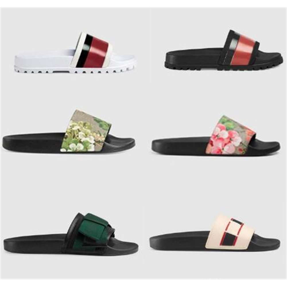 

Classic Men Women e Shoes Slippers Snake Print Slide Summer Fashion Wide Flat Sandals Slipper With Box Dust Bag 35-46, As picture 17