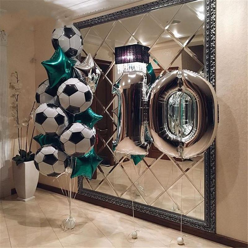 

Party Decoration 12pcs Green Latex Balloon Football Soccer Theme Decor Balloons Black White Ballons For Boys Birthday Toys Supplies