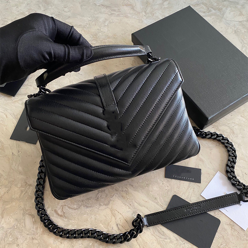

Classic medium 7A high-end custom quality hand bag impoarted from Europe original goatskin with metal chain leather removable shoulder straps