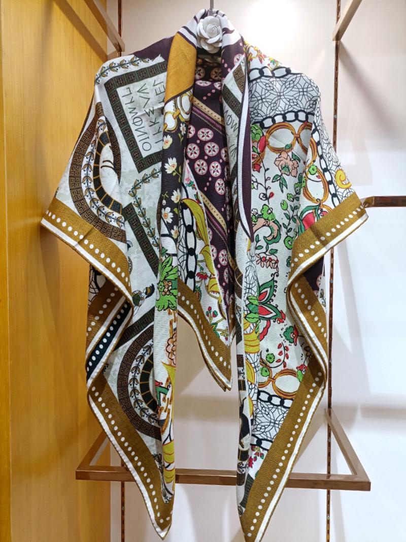 

Scarves High-end Elegant Women's Fashion Butterfly Mask Double-sided Printed Quality Silk And Cashmere Warm Large Square Scarf Shawl