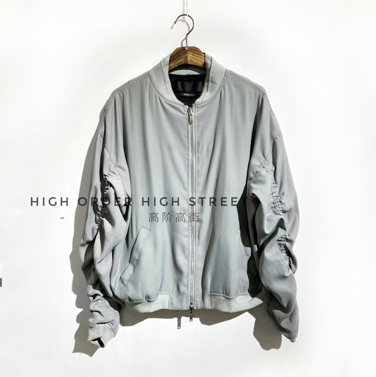 

Rare Haider Ackermann extinct Perth bomb acetate silk jacket, Black