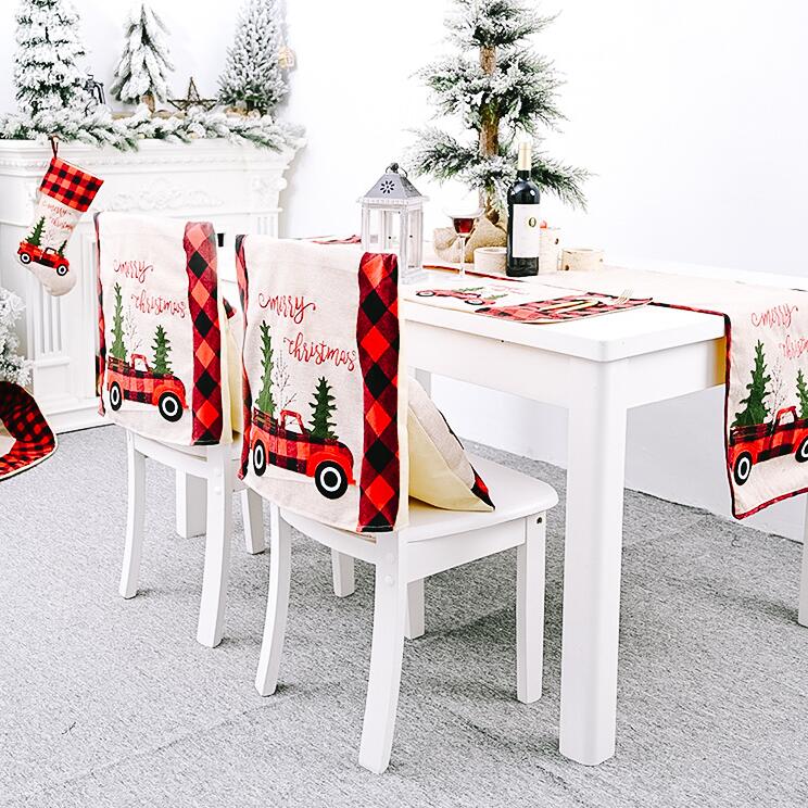 

Christmas Table Runner Tablecloth Cotton Linen Table Cover Car Tree Flag Table Dress Tablecloth Eating Mat Christmas Decorations GGE2027