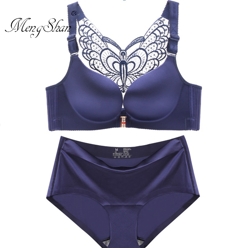 

lingerie femme Butterfly beauty ba big size bra set Sexy gathering Fat MM plus size bra set Large Underwear without Rings 100D, Golden leopard
