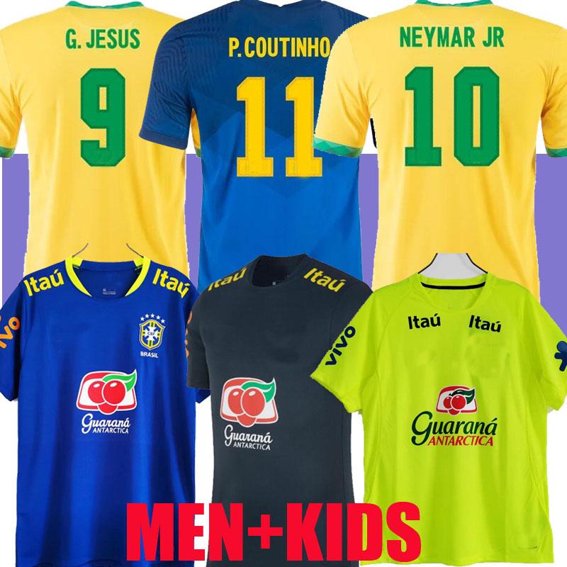 

20 21 brazils Richarlison G.JESUS soccer jerseys camiseta de futebol coa America 2021 2022 COUTINHO FIRMINO Marquinhos pele Casemiro brasil, Black;yellow
