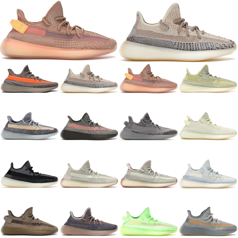 2021 Chaussures de course classiques Hommes Femmes Yezzy Zebra Cream Cinder Beluga Cendois Pearl Argile Désert Sage Sage Sage Statique Black Cind