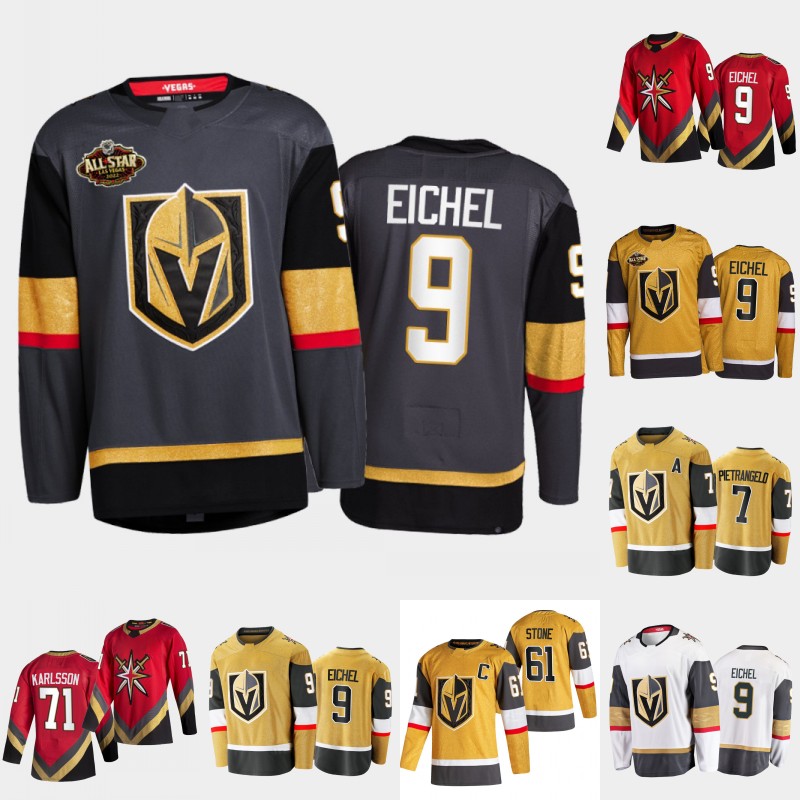 

#9 Jack Eichel Vegas Golden Knights 2021-22 Jersey Mark Stone Alex Pietrangelo William Karlsson Jonathan Marchessault Max Pacioretty Reilly, Black;red