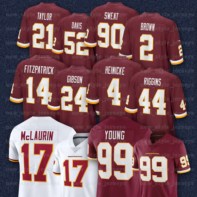 

Washingtons 99 Chase Young Football 4 Taylor Heinicke Team Jerseys 17 Terry McLaurin 14 Ryan Fitzpatrick 24 Antonio Gibson i Brown 44 John R, Black;red