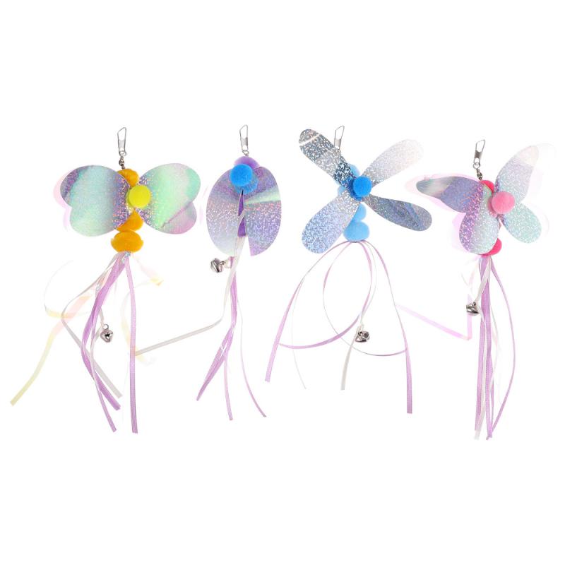 

4Pcs Exquisite Cat Teaser Wands With Bell Interactive Teasers Plaything Toys