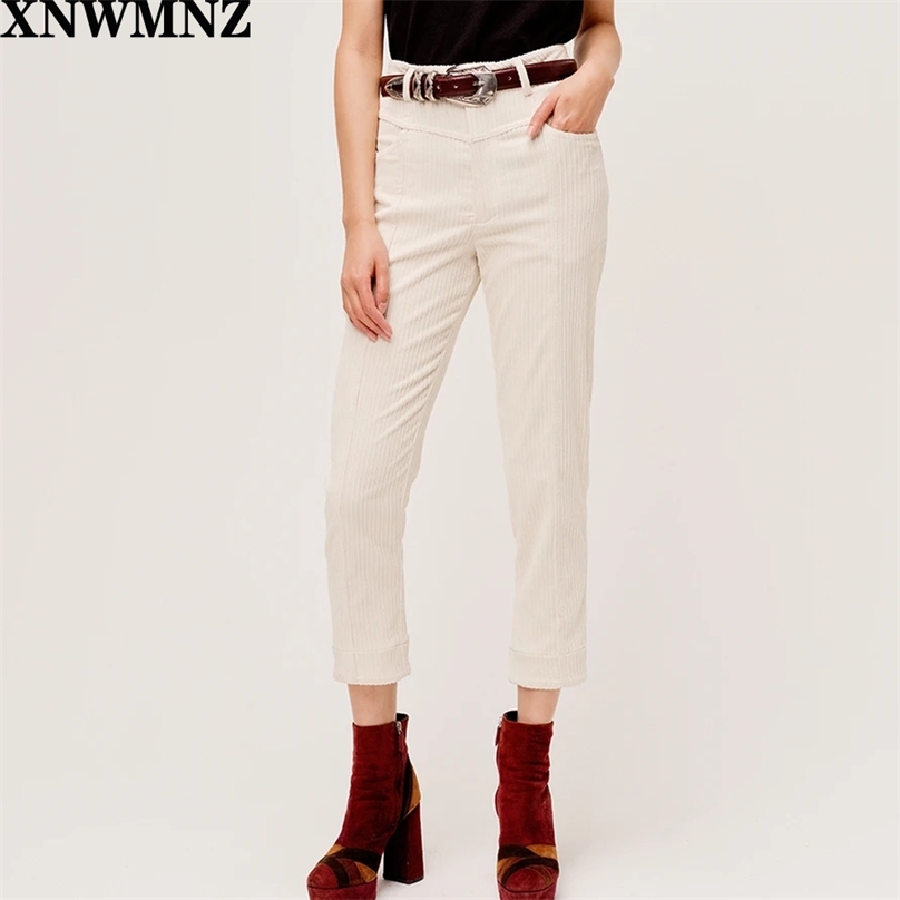 

women Arrival Cool in corduroy pants vintage-inspired Corduroy Side and back pockets zip fly closure 210520, Beige