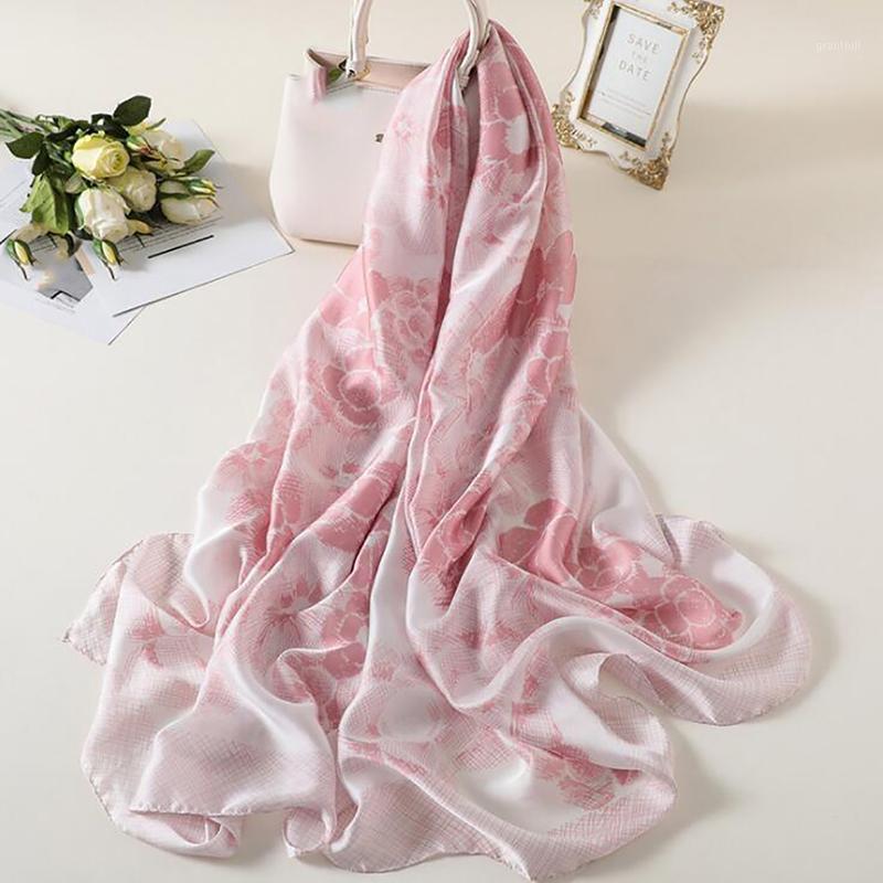 

Scarves Scarf Bandana Shawls Printed Bird Women Twill Silk Hijab 2021 180*90cm, Blue;gray