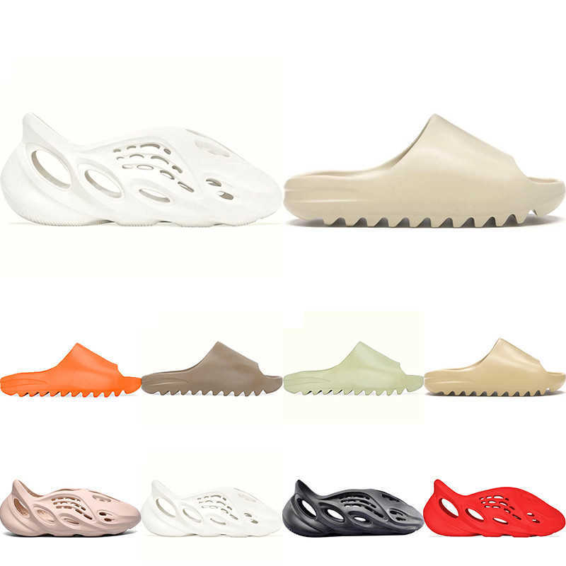 

Kanye Sandals West Shoes Fashion Slipper Desert Sand Resin Earth Brown Summer Platform Sandale Foam Runner Triple Black Bone White Men