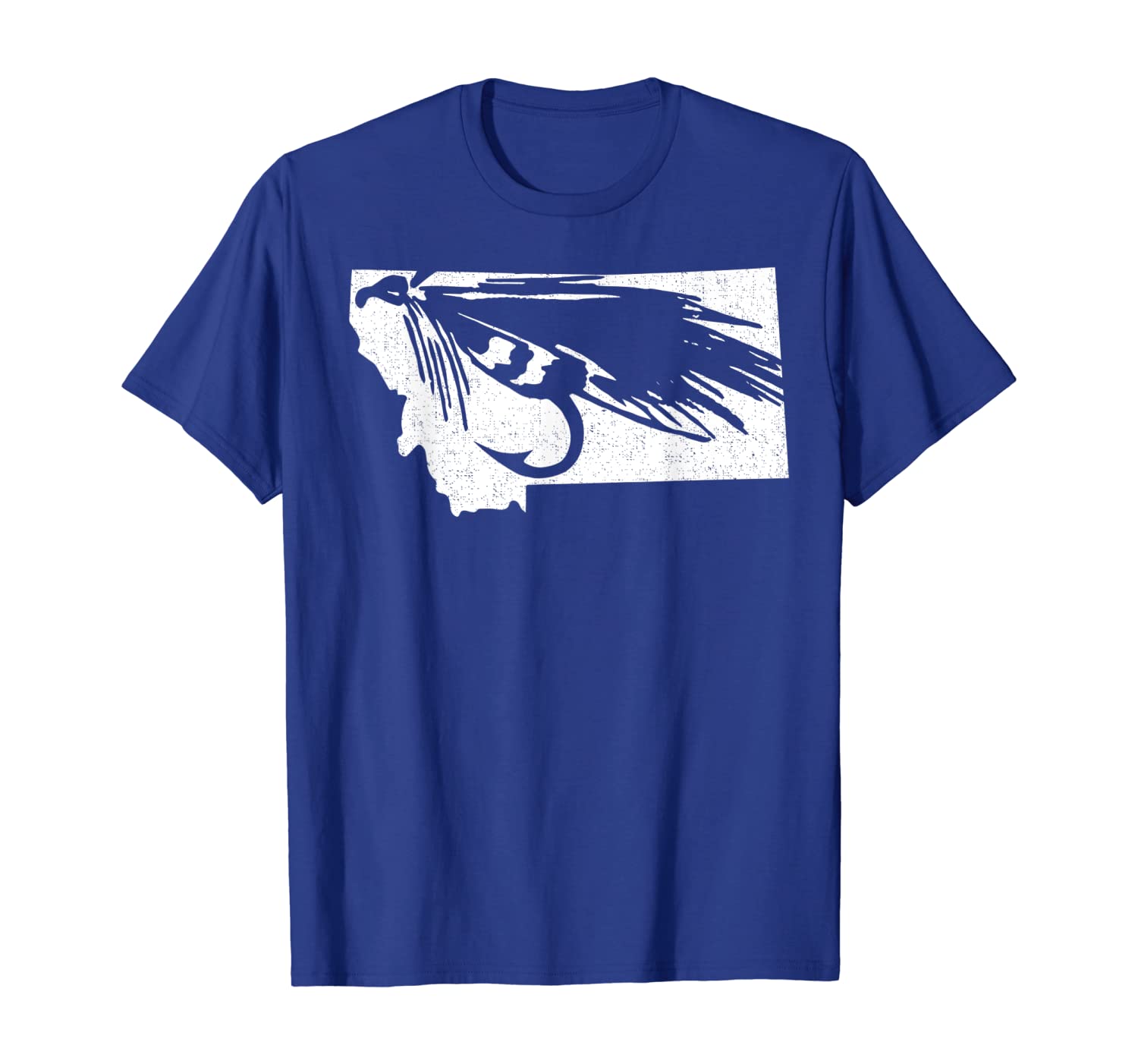 

Montana Fly Fishing T Shirt Hook State River Men Gift, White;black
