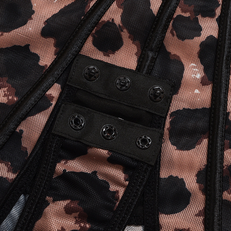 

2011fall 2021 leopard print fashion push up bodysuit long sleeve women party club female bodysuits streetwear, Black;white